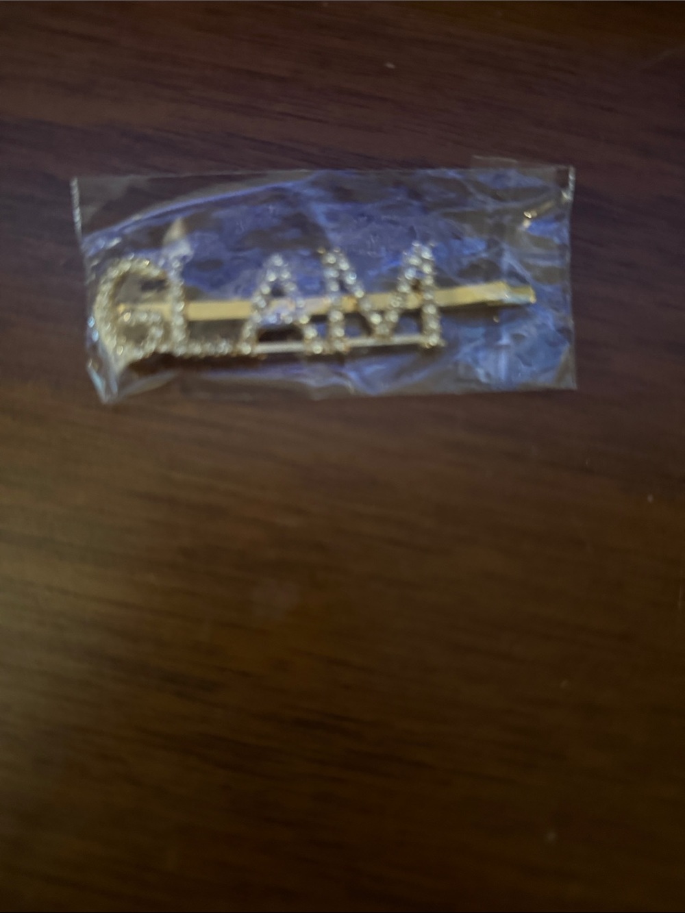 Glam Crystal Letter Hair Clip - Gold